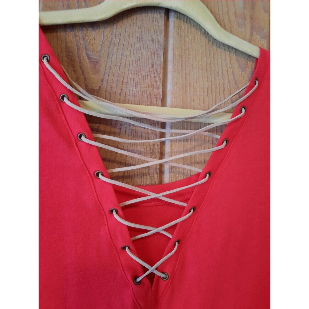 NWT Guess Suede/Leather Lace up Accent Size XL (Runs Small) Cherry Red Shade